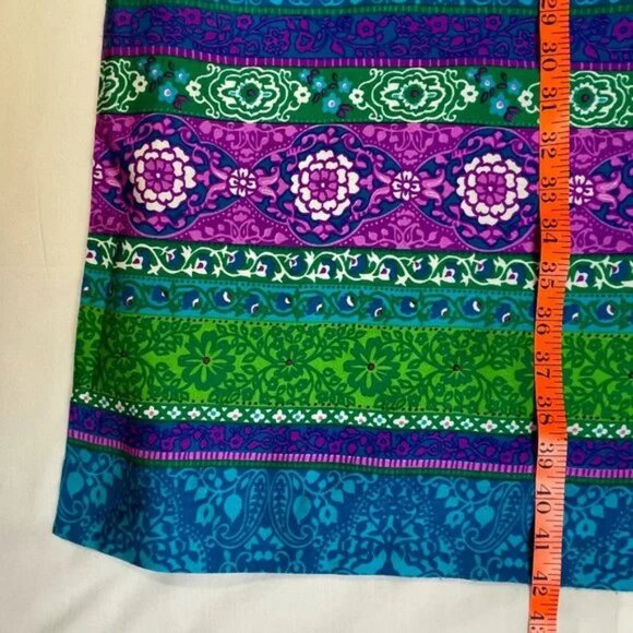 Vintage Alex Colman Maxi Skirt Tropical Boho Floral Side Slit Size S - Picture 11 of 13